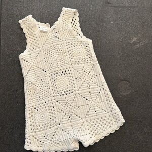 White Crochet Sleeveless Top